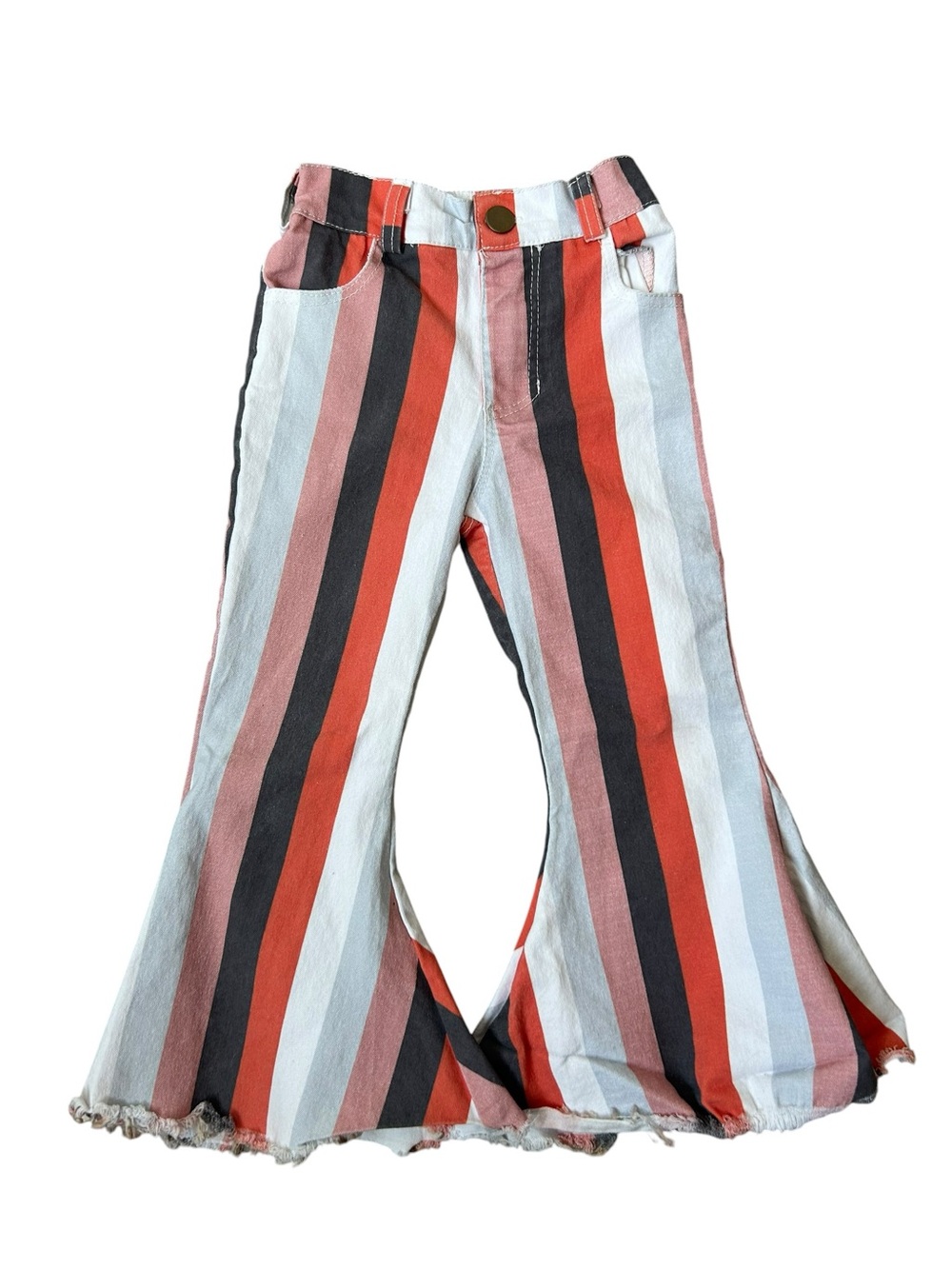 Little Girls’ Striped Boho Bell Bottoms Wide Leg Pants Tiny Turtles Brand 3T